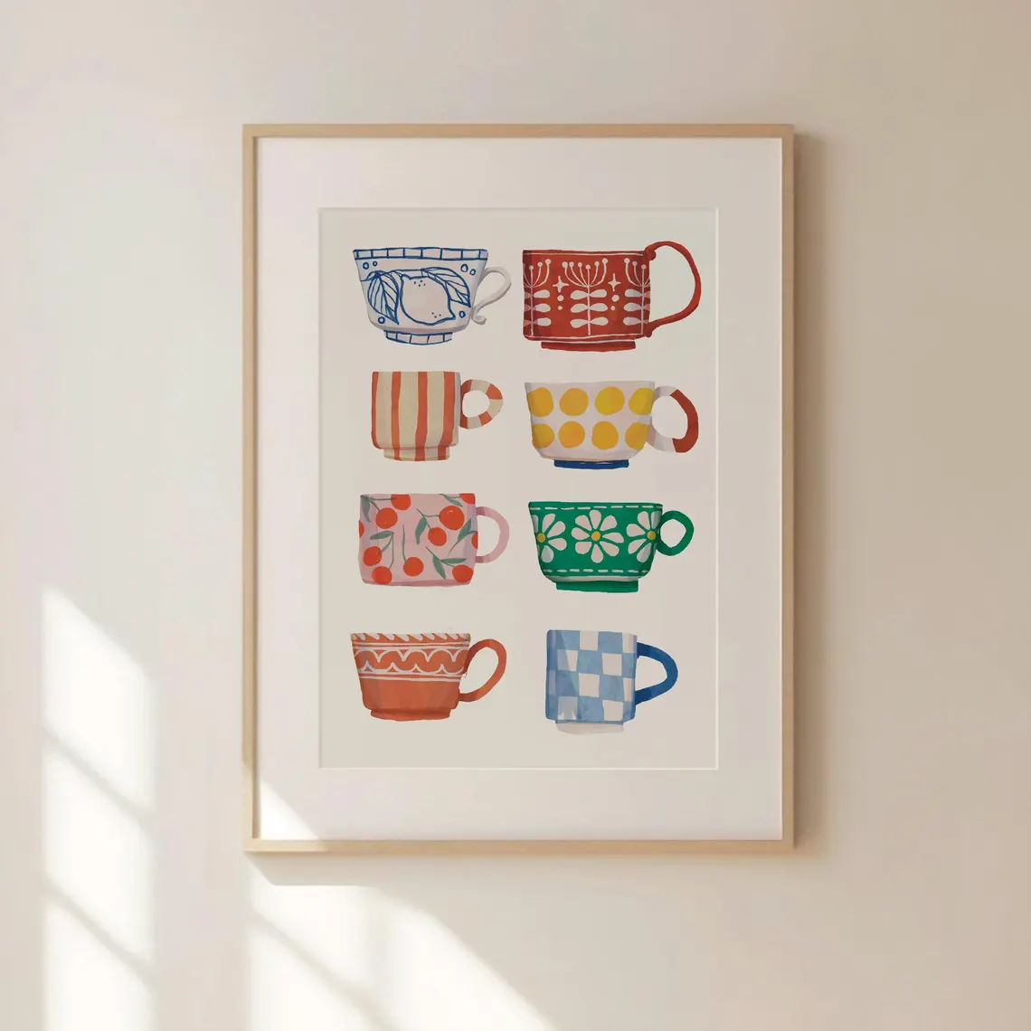 Coffee Tea Poster - Theekop print, ontbijtposter, koffie printbare kunst,