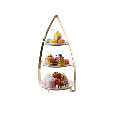 Coffee Tea Break - Europese roestvrijstalen afternoon tea drielaags snackrek,