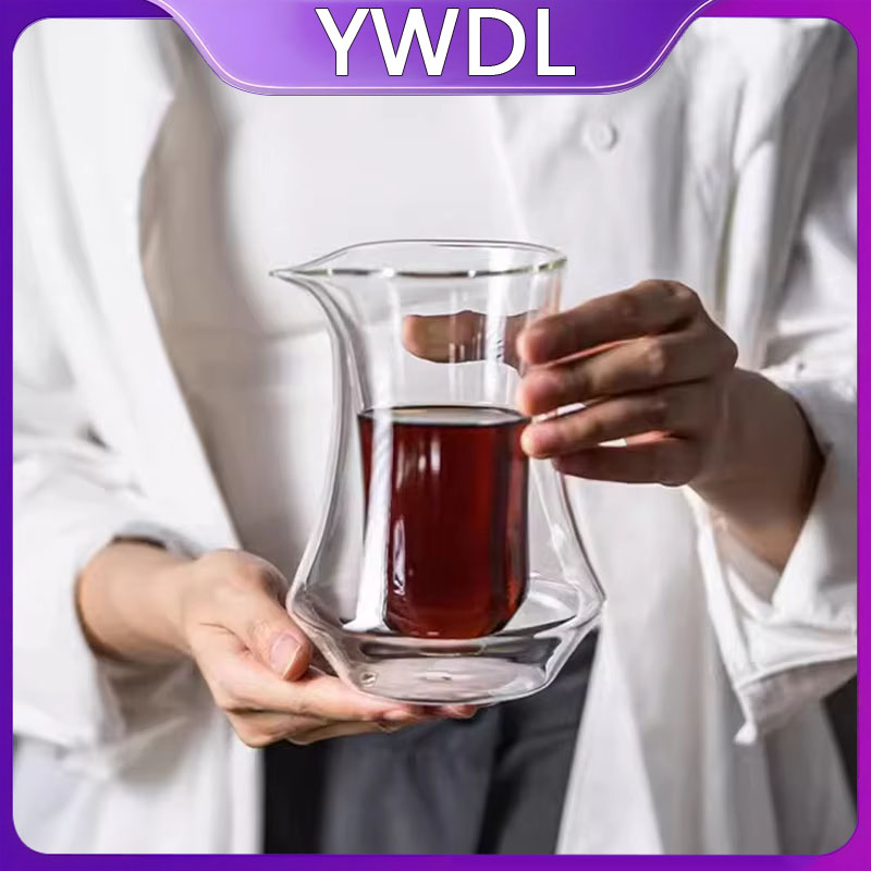 Coffee Tea Shop - YWDL 300ml Dubbelwandige Glazen Koffie-deelpot Transparant