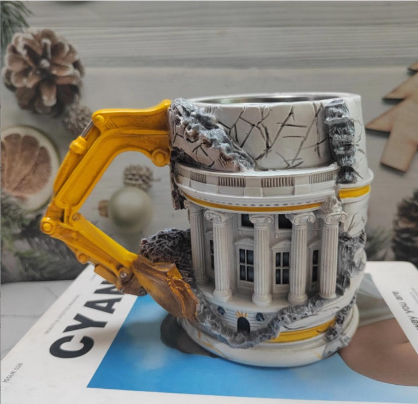 Coffee Tea Break - 3D Graafmachine Gebroken Gebouw Koffiemok 304
