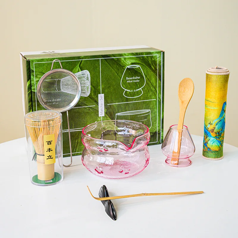 Matcha Whisk Set - 4-8-delige glazen strikjes-matcha-garde-set, garde-sets en matcha-schaal