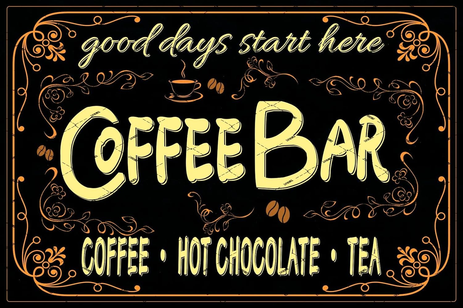 Coffee Tea Poster - EMOHAT Koffiebar Bordje Warme Chocolademelk en