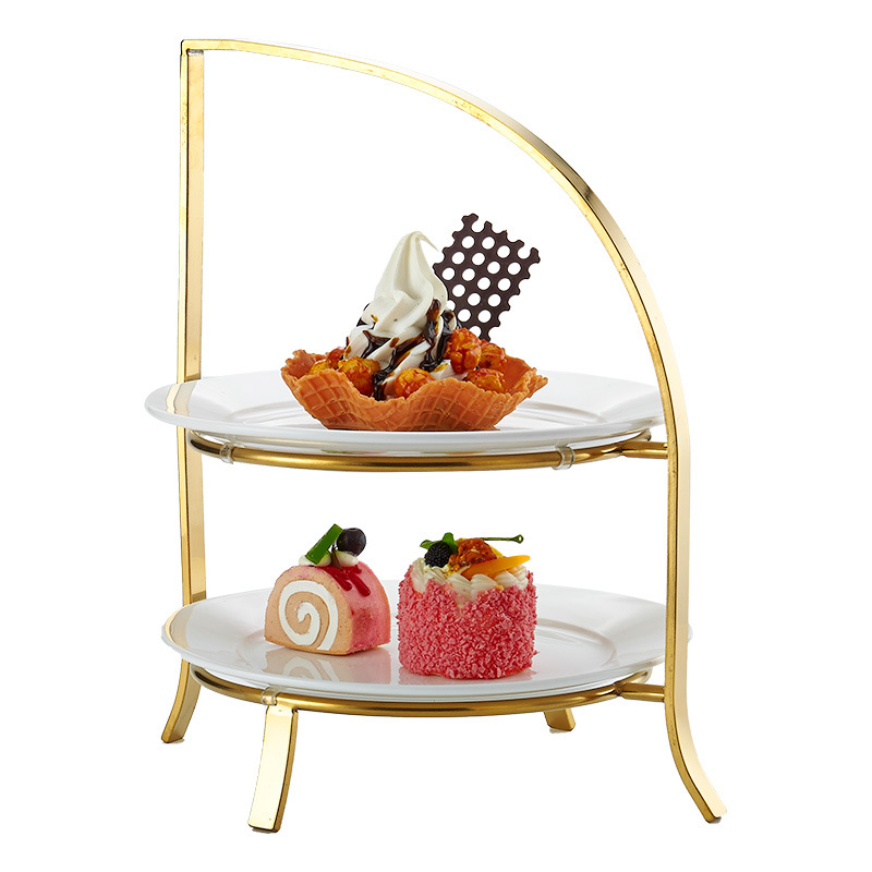 Coffee Tea Break - Europese roestvrijstalen afternoon tea drielaags snackrek,