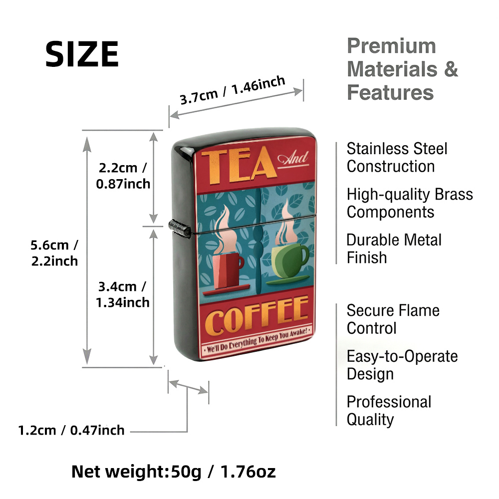 Vintage Flip Top Aansteker, vi - Coffee Tea Poster recensie en prijs