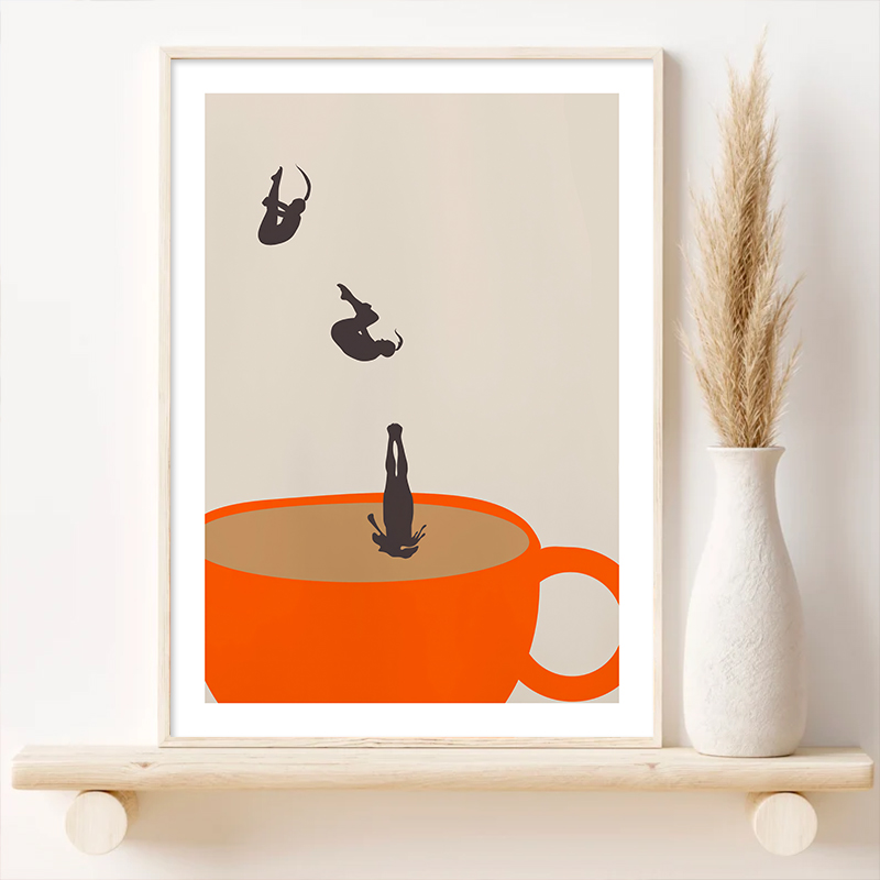 Grappig Meisje Koffie Thee Cup - Coffee Tea Poster recensie en prijs