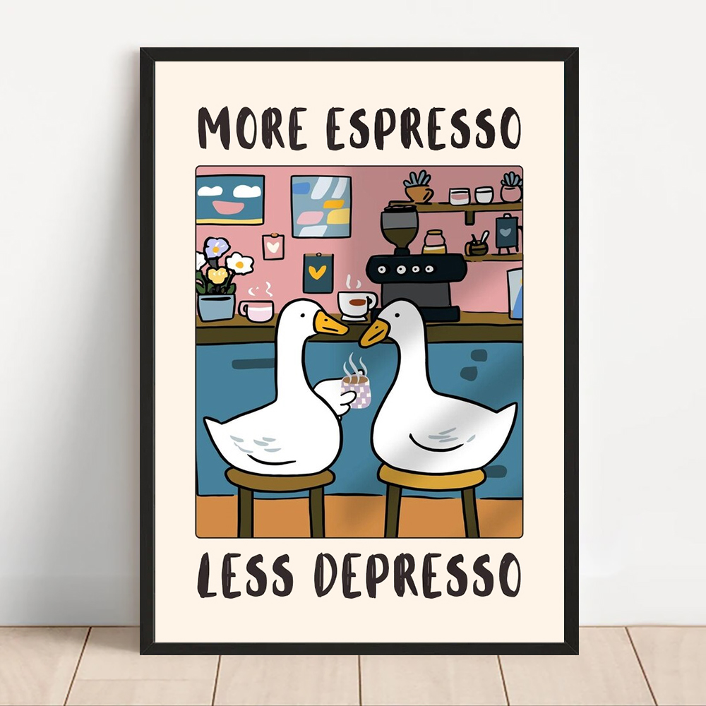 Schattige dieren canvas gedruk - Coffee Tea Poster recensie en prijs
